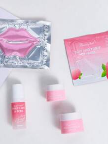 Beauty Host 粉色唇部护理套装 5 合 1，天然保湿润唇膏保湿唇膜和去角质唇部磨砂膏套装，母亲节礼物 - 粉色 - 查看 6