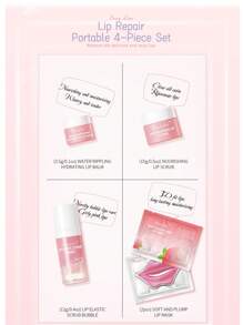 Beauty Host 粉色唇部护理套装 5 合 1，天然保湿润唇膏保湿唇膜和去角质唇部磨砂膏套装，母亲节礼物 - 粉色 - 查看 7