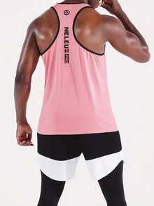 Manfinity Sport Corelite Men Contrast Binding Racerback Sports Tank Top - Pink - View 2