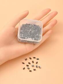 約200入組鐵耳螺母耳環背炮銅色200入組/盒金屬耳塞耳環背用於安全固定 - 槍黑色 - 查看 2