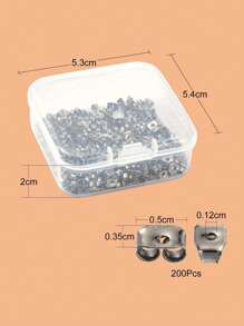 約200入組鐵耳螺母耳環背炮銅色200入組/盒金屬耳塞耳環背用於安全固定 - 槍黑色 - 查看 4