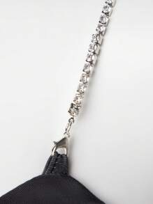 SHEIN BAE Floral Print Asymmetrical Neck Cami Bodysuit - Black and White - View 6