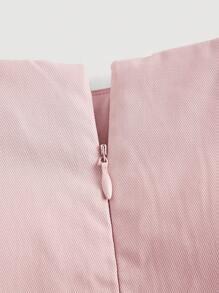 SHEIN MOD Lace Up Side Ruffle Hem Skirt