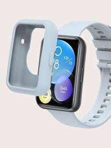 Light Blue Silicone Band With Protective Case Suitable For Watch Fit 2 - Baby Blue - View 1