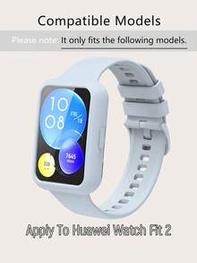 Light Blue Silicone Band With Protective Case Suitable For Watch Fit 2 - Baby Blue - View 4
