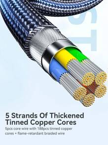 ESSAGER 1入組地鐵設計66W快充數據線適用於華為伴侶40Pro/Samsung - 黑色 - 查看 6