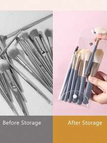 1/2 Pcs Makeup Brush Organizer Colorful Clear Pencil Pouch Coin Purse Cosmetic Organizer Makeup Bag Makeup Bags Makeup Organizer Make Up Organizer Makeup Storage - View 2