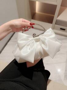 Lightweight, Business Casual Rhinestone Decor Bucket Bag Mini Drawstring Design, Clear Bag Faux Pearl Bag Evening Bag, Dinner Bag Glamorous, Elegant, Exquisite, Quiet Luxury Rhinestone For Party Girl, Woman, Bride Perfect For Party, Dinner/Banquet Christmas Party Dress Valentines, Perfectly Matching With Bridal Party