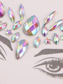Party Joy 1sheet Rhinestone Face Tattoo Sticker - Multicolor - View 4