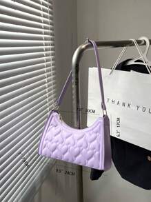 Nhỏ bé Cái túi Tim Chần Màu thuần - Màu tím - Xem 3