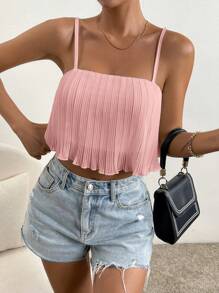 SHEIN Essnce Solid Cami Top - Pink - View 4
