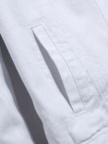 Manfinity Hypemode Men Cotton Ripped Frayed Denim Jackets Without Tee - White - View 4