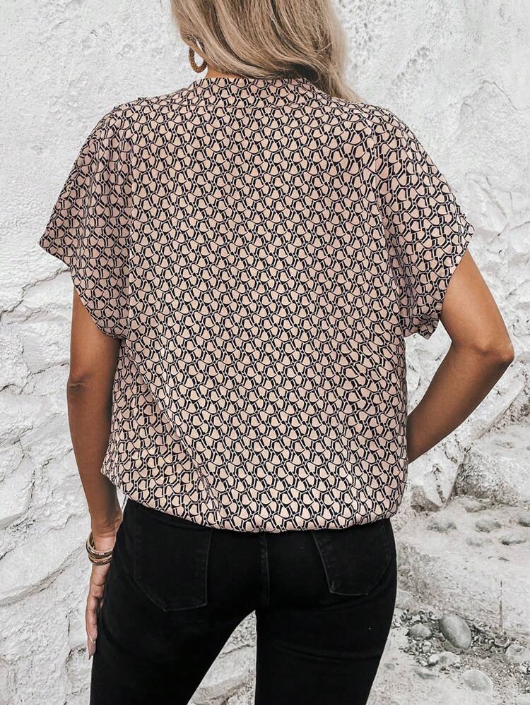 Summer Holiday Outfits  Allover Print Batwing Sleeve Blousesummer Tops, Elegant Blouse, Casual Blouse, Social Blouse, Fringe Blouse, Polka Dot Top, White Top, Black Topsummer Outfits, Spring Outfit, Beach Outfit, Festival Outfits, Vacation Outfits, Office Outfits, Country Outfit