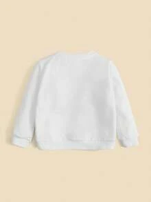 SHEIN 嬰兒卡通圖案運動衫 - 白色 - 查看 2