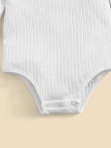 SHEIN 寶寶女孩2入組菜葉邊紋織身衣 - 白色 - 查看 4