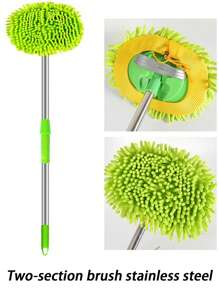 1入組不銹鋼可調節汽車清洗刷 - 綠色 - 查看 3