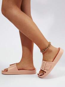 Women Slides Gesper Plain Fashionable - Aprikot - View 6