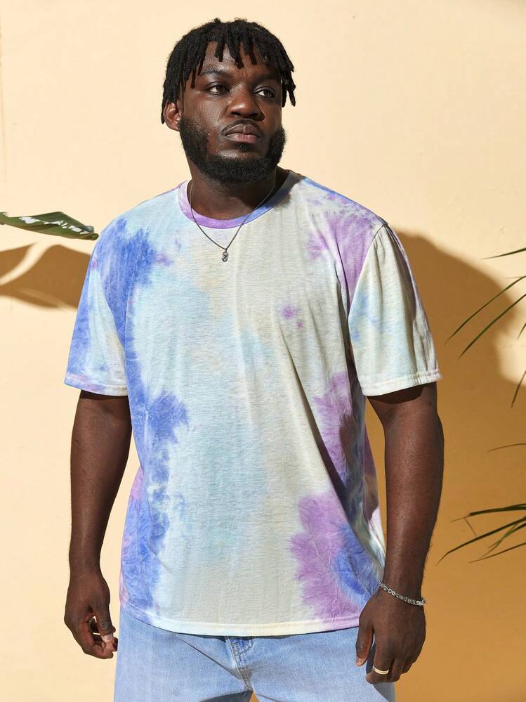 GENTILAND Men Plus Tie Dye Tee - Multicolor - View 1