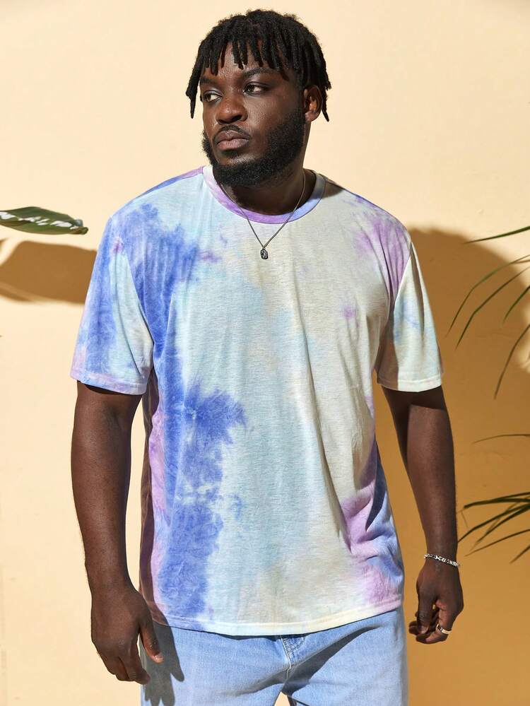 GENTILAND Men Plus Tie Dye Tee - Multicolor - View 3