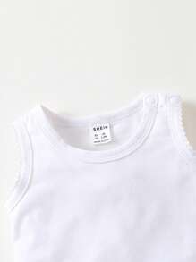 SHEIN Tops em bé màu trơn - trắng - Xem 3