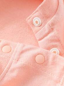 嬰兒卡通圖案連身短褲 - 藕粉色 - 查看 6