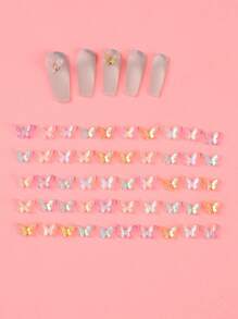 完美貼合3D美甲1入組蝴蝶設計ABS指甲裝飾適用於美甲 - 彩色 - 查看 1