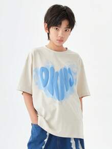 Tops con trai Lá thư Giải trí - Màu Khaki - Xem 1