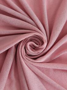 素色圍巾式頭巾 - 藕粉色 - 查看 4