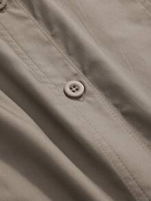 Dazy Designer 垂墜細節鈕扣前開口寬鬆無袖襯衫 - 摩卡棕 - 查看 9