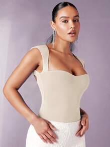 Silquee Body tank unicolor escote corazón