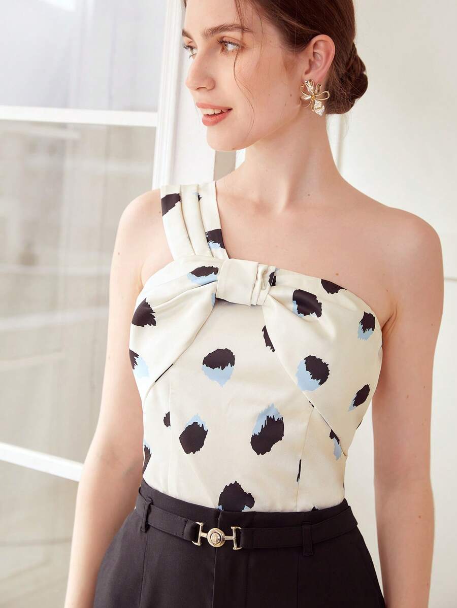 MOTF PREMIUM Áo nơ một bên vai