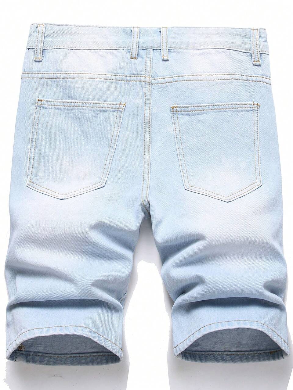 Men Cotton Ripped Frayed Denim Shorts Jorts