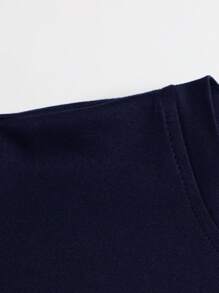 Manfinity Homme Áo thun & Áo lót Nam Lá thư Giải trí - Màu xanh hải quân - Xem 3