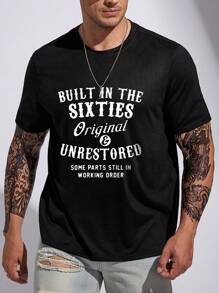 Manfinity Homme Áo thun & Áo lót Nam Slogan Giải trí - màu đen - Xem 3