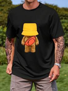 Manfinity Hypemode Men Plus Cartoon Graphic Tee - Black - View 1