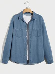 Manfinity RebelGame Nam Áo denim Bông Túi Kép Without Tee - Rửa nhẹ - Xem 1
