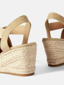 Styleloop Keil-Sandalen für den Urlaub, Keilsandaletten mit Kreuzriemen für den Sommerstrand, Sommerschlussverkauf Boho Feeling, Vintage Frenchy Schuhe für Weihnachten, Herbst und Neujahr