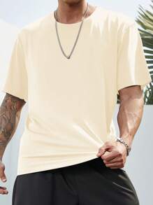 Manfinity Homme Men Plus Figure Graphic Drop Shoulder Tee - Apricot - View 2