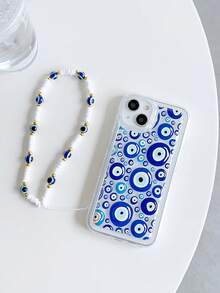 1入組邪惡之眼圖案TPR聚氨酯手機殼附帶繩子 - 彩色 - 查看 3