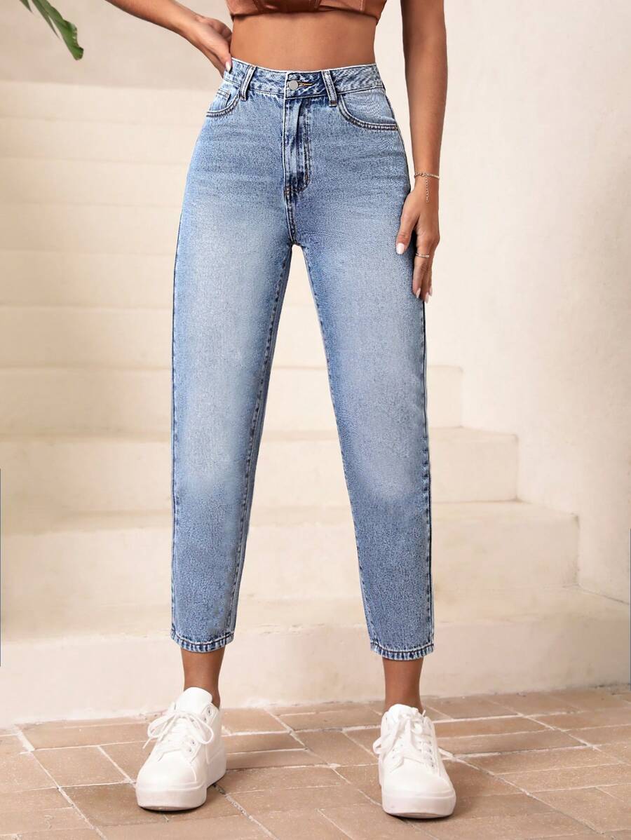 SHEIN Frenchy 素色牛仔褲