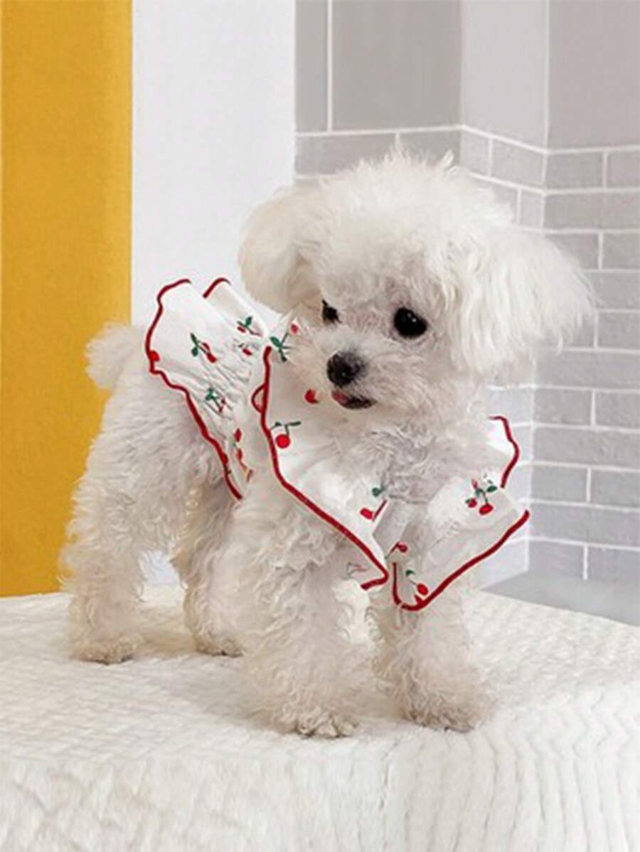 1 chiếc váy thú cưng họa tiết anh đào cho chó - Nhiều màu - Xem 1