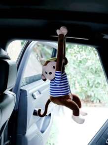 1 hộp đựng khăn giấy ô tô thiết kế hình khỉ mờ - màu nâu - Xem 2