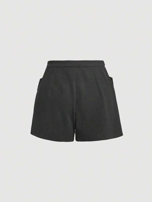 SHEIN MOD Bow Front Split Hem Shorts SHEIN USA