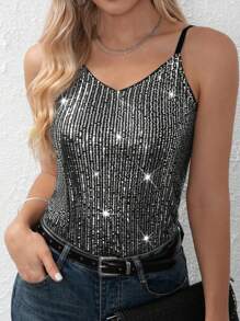 SHEIN Clasi Sequin Cami Top