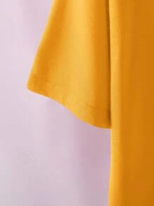 SHEIN LUNE Cactus And Slogan Graphic Tee - Yellow - View 4