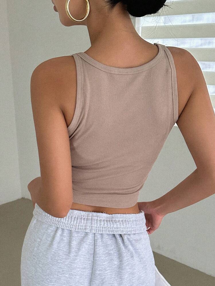 Solid Crop Tank Top
