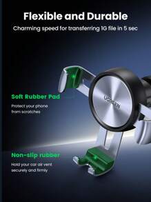 UGREEN 1 件字母圖形鋁合金汽車出風口手機支架