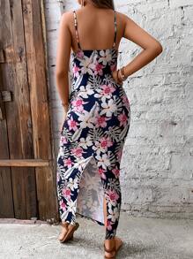 SHEIN Maternity Tropical Print Cami Dress - Multicolor - View 2