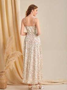 SHEIN Belle 碎花吊帶裙伴娘禮服