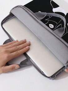 1pc Figure Graphic Reversible Laptop Bag - Black and White - View 4